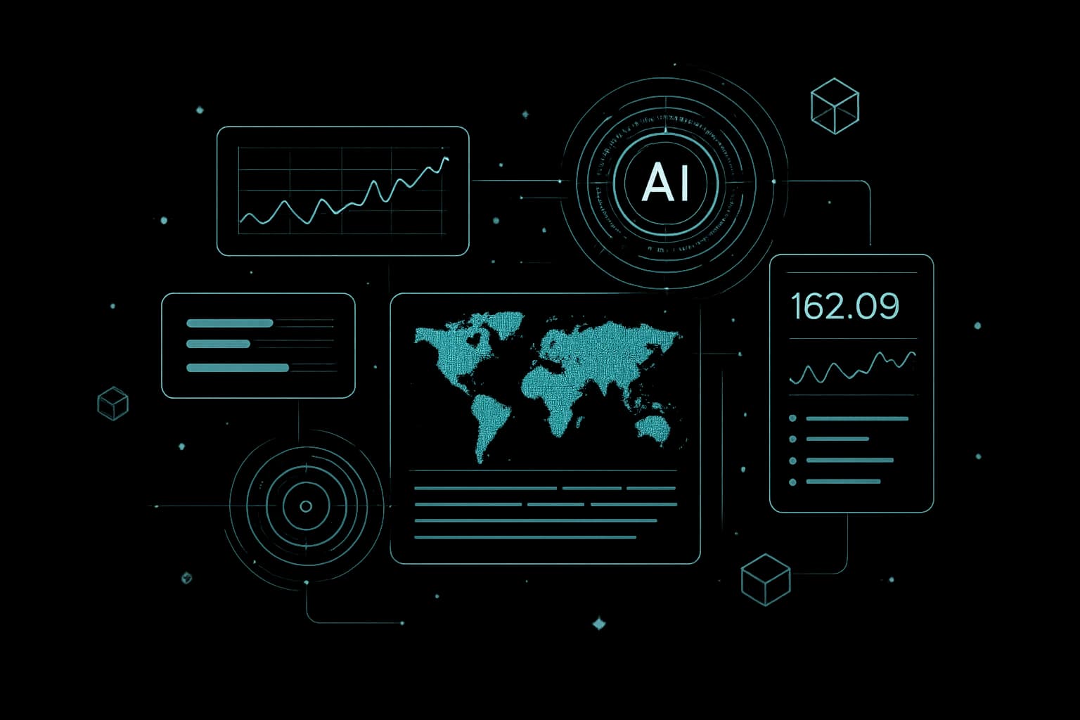 Futuristic AI dashboard preview